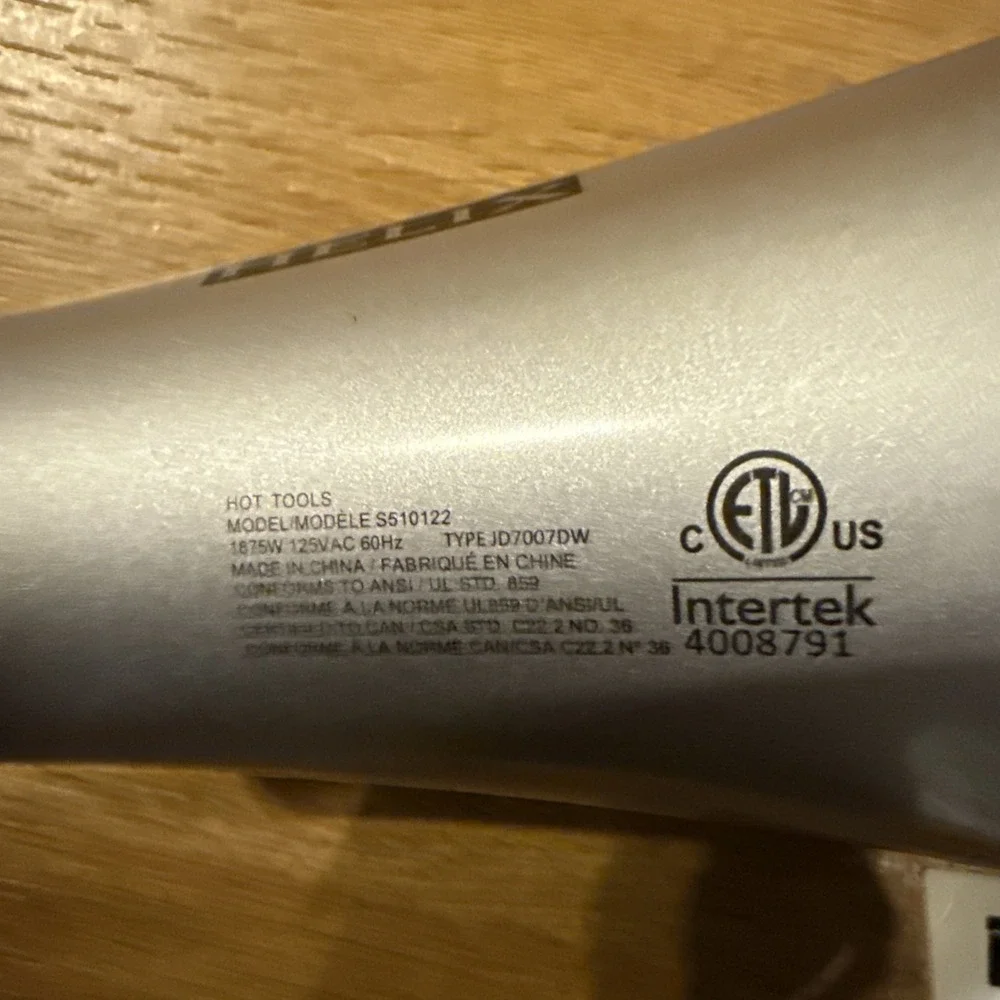 Hot Tools Helix Hair Dryer Gray‎ And Black Model S510122 Works Great